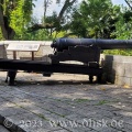Eine Nachbildung der Kanonen, mit denen Singapur verteidigt wurde